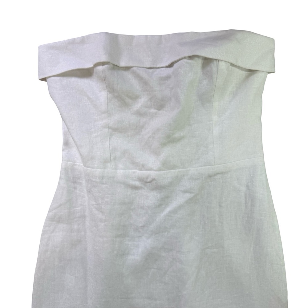 Reformation Marcella Linen White Strapless Dress Sz 10 NWT $278 - Picture 5 of 12
